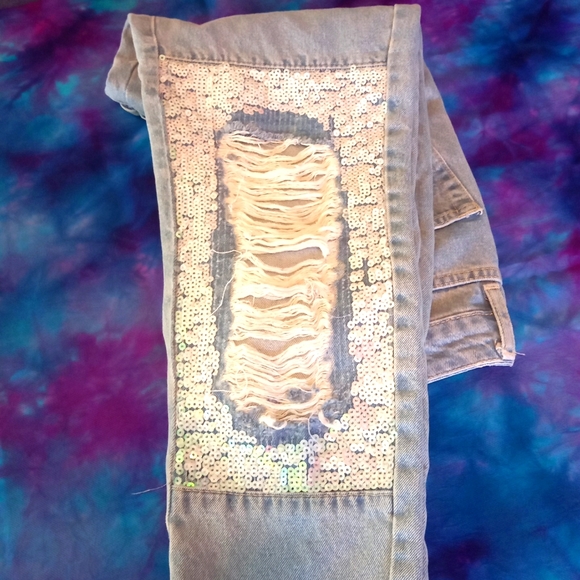 Topshop Moto mom jeans with sequins - Picture 4 of 9